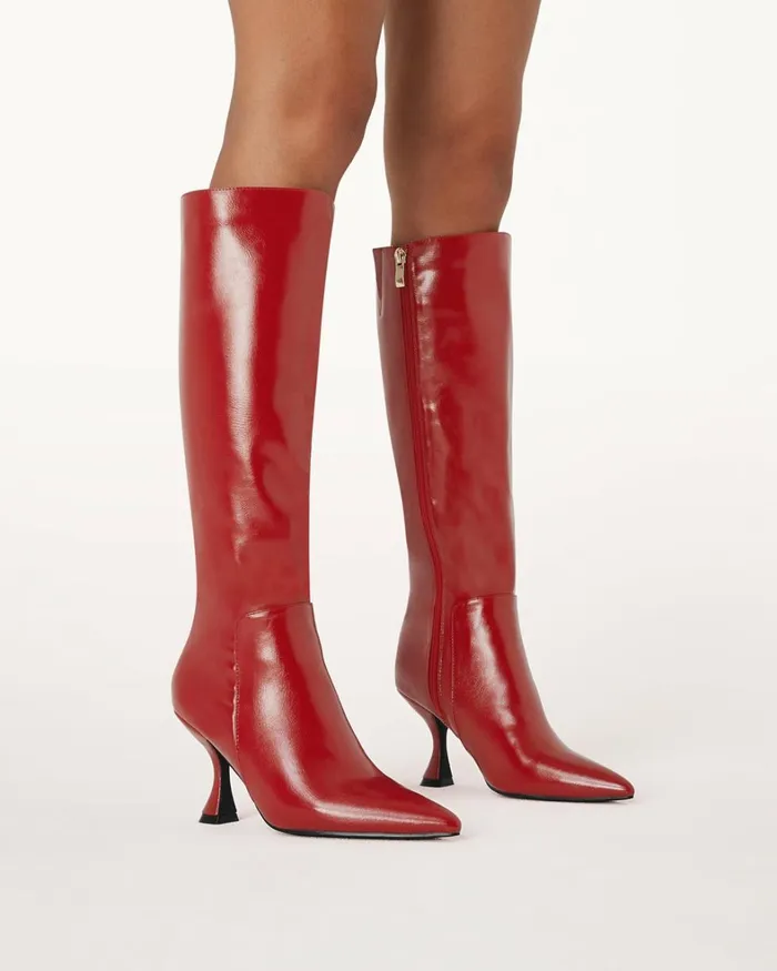 Women Knee High Boots Billini MARGARET 8211 CRIMSON