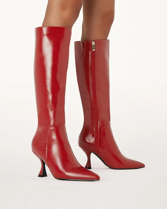 Women Knee High Boots Billini MARGARET 8211 CRIMSON