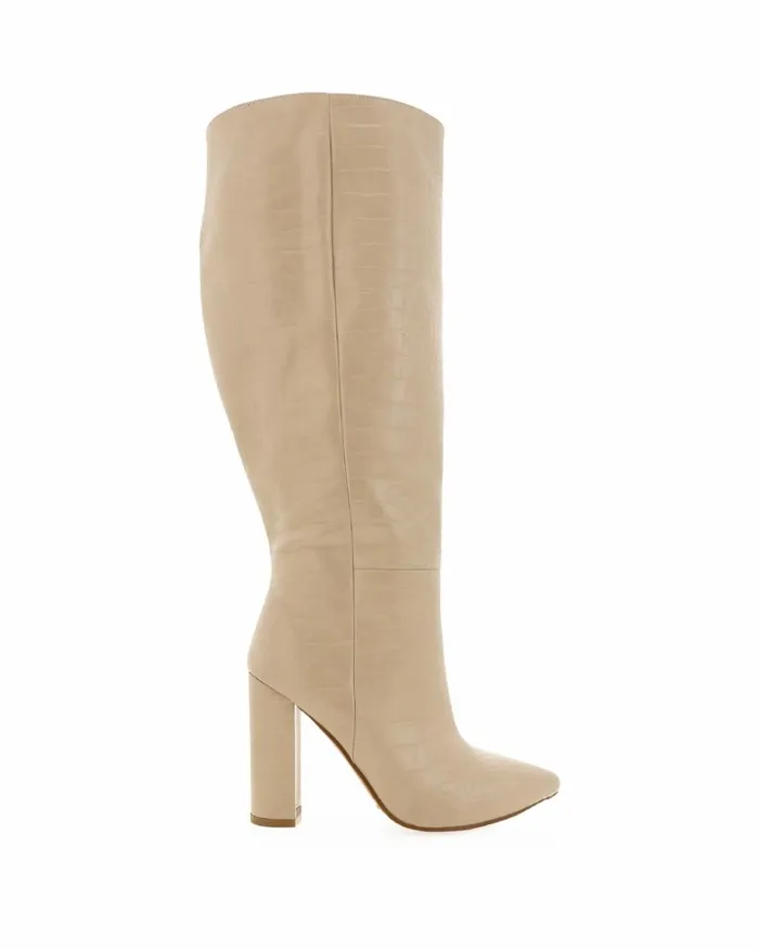 Women Knee High Boots Billini MILLA CURVE 8211 SAHARA CROC