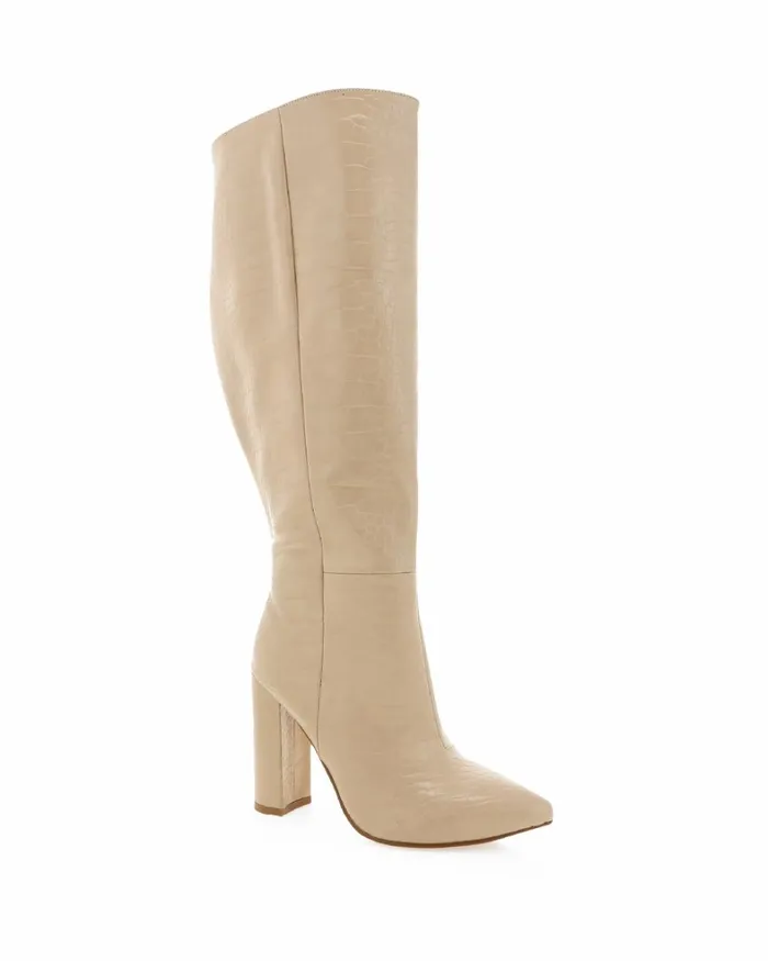 Women Knee High Boots Billini MILLA CURVE 8211 SAHARA CROC