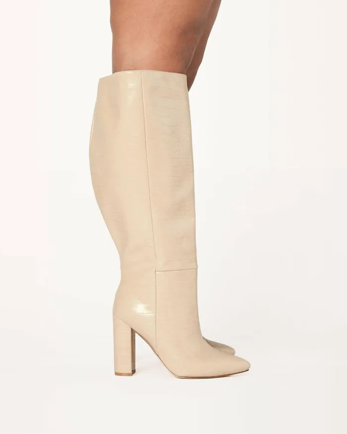 Women Knee High Boots Billini MILLA CURVE 8211 SAHARA CROC