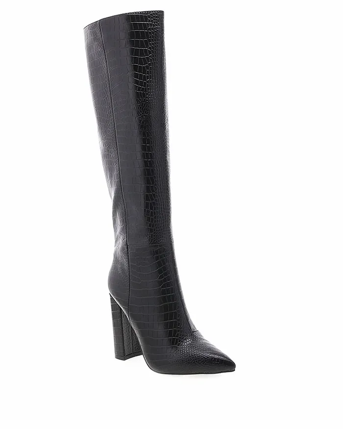Women Knee High Boots Billini MILLA WIDE FIT 8211 BLACK CROC