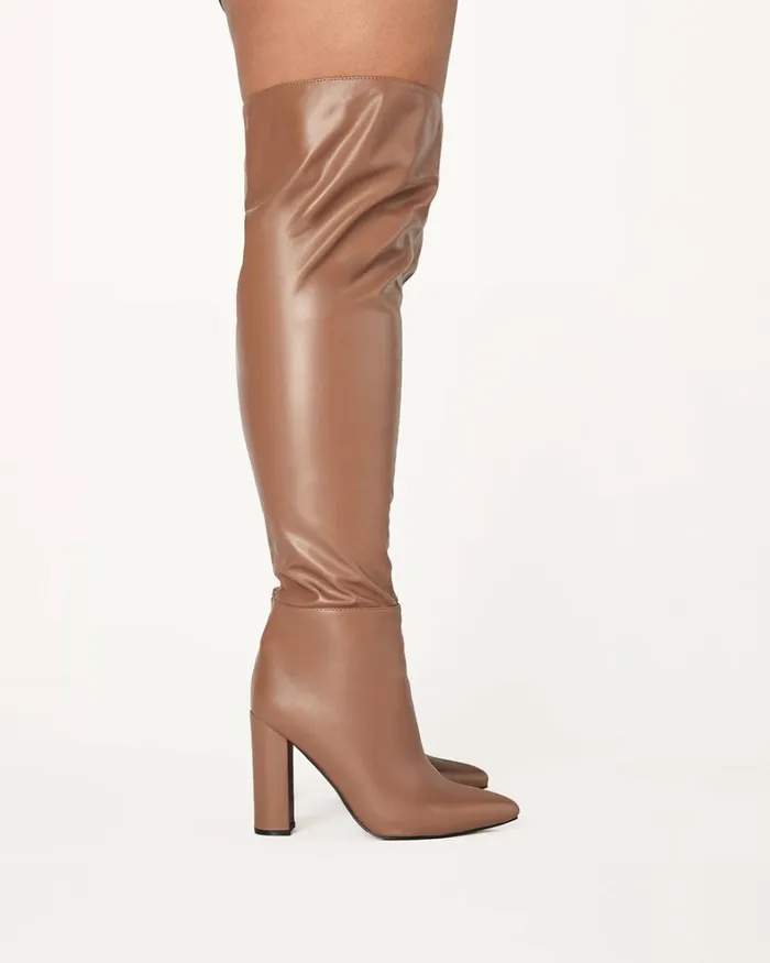 Women Knee High Boots Billini MOSCOW CURVE 8211 WALNUT