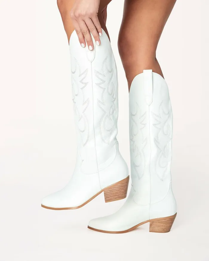 Women Knee High Boots Billini URSON 8211 WHITE