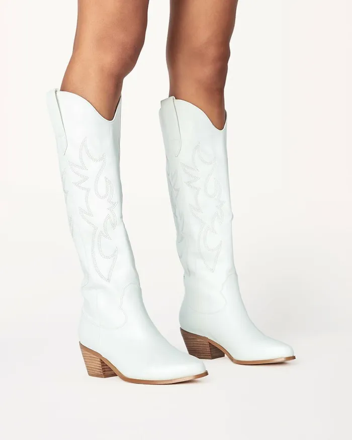 Women Knee High Boots Billini URSON 8211 WHITE