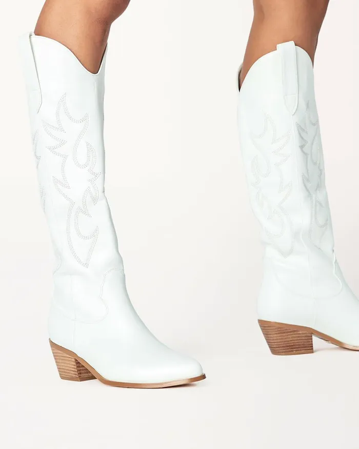 Women Knee High Boots Billini URSON 8211 WHITE
