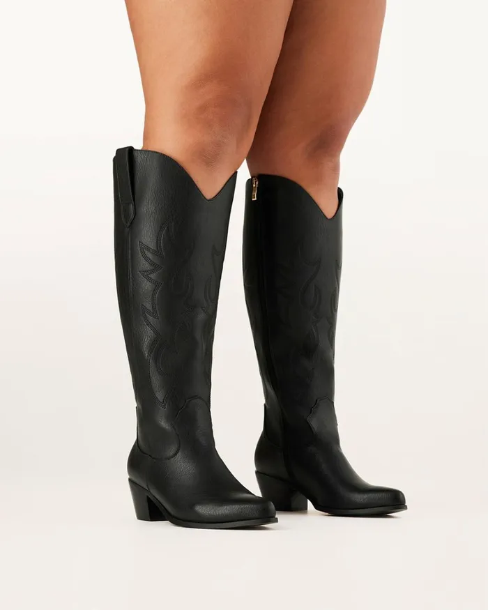 Women Knee High Boots Billini URSON EXTENDED CURVE 8211 BLACK