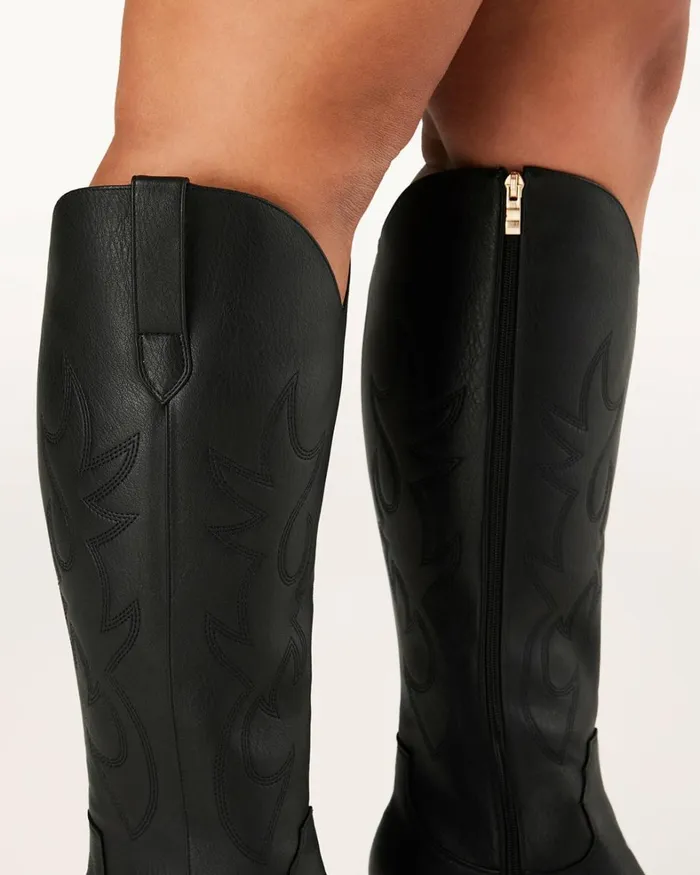 Women Knee High Boots Billini URSON EXTENDED CURVE 8211 BLACK