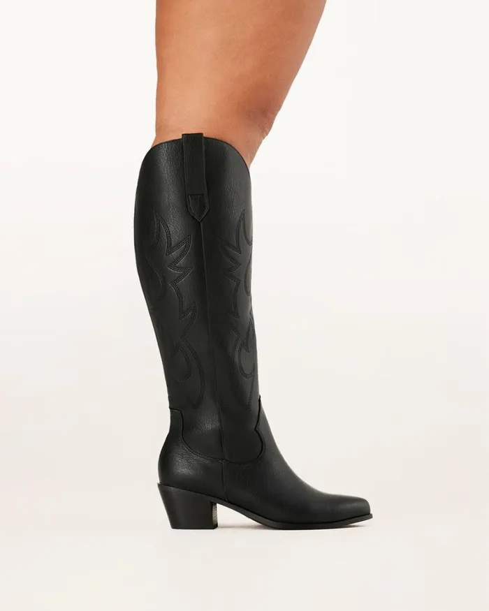 Women Knee High Boots Billini URSON EXTENDED CURVE 8211 BLACK