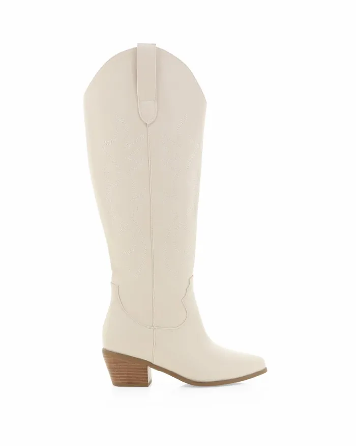 Women Knee High Boots Billini URSONIA CURVE 8211 IVORY