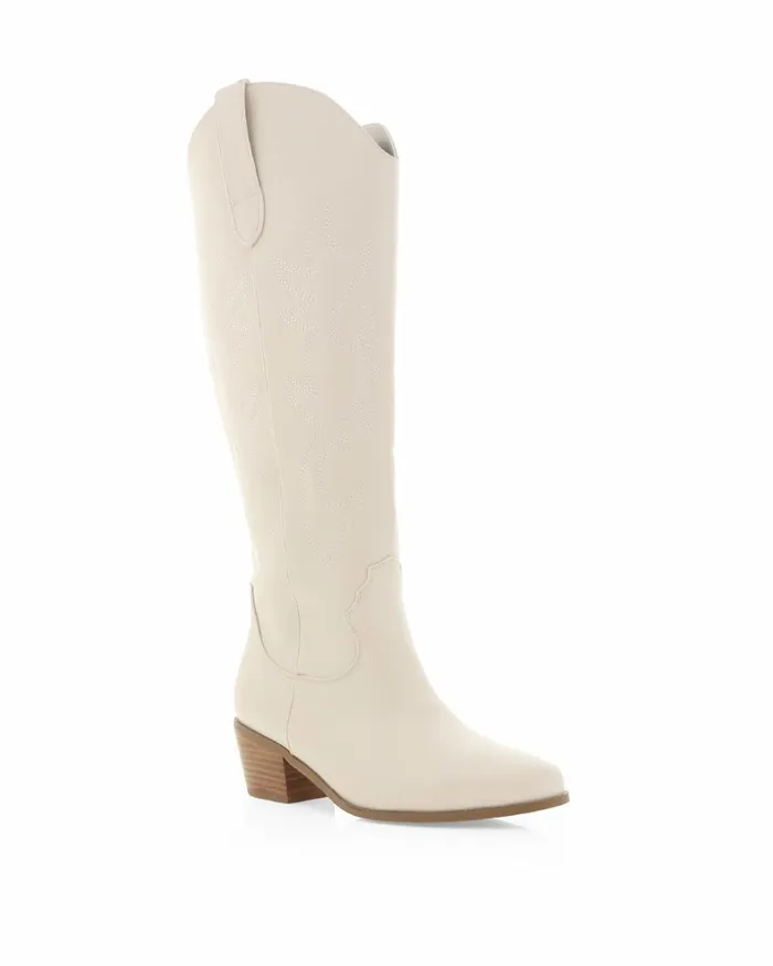 Women Knee High Boots Billini URSONIA CURVE 8211 IVORY