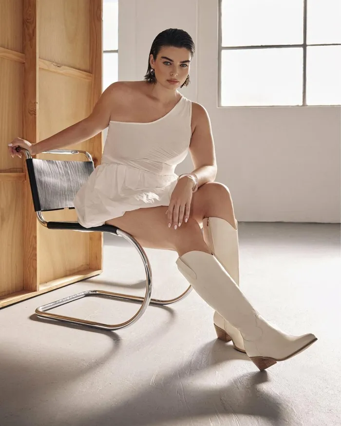 Women Knee High Boots Billini URSONIA CURVE 8211 IVORY