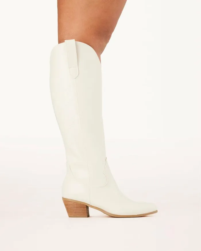 Women Knee High Boots Billini URSONIA CURVE 8211 IVORY