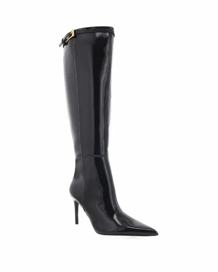 Women Knee High Boots Billini VALLEY 8211 JET SHINE