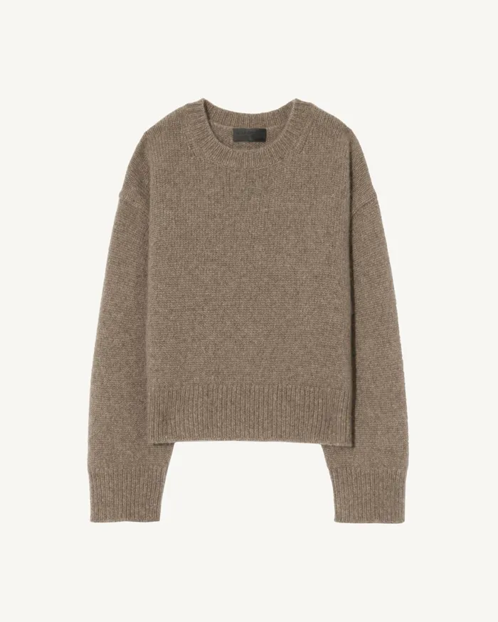 Women Knits and Sweaters Nili Lotan ANISA CASHMERE SWEATER Peat Melange