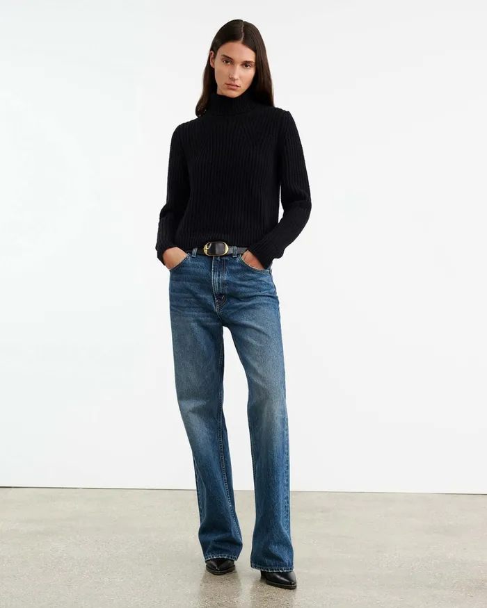 Women Knits and Sweaters Nili Lotan BRONWYN TURTLENECK SWEATER Dark Navy