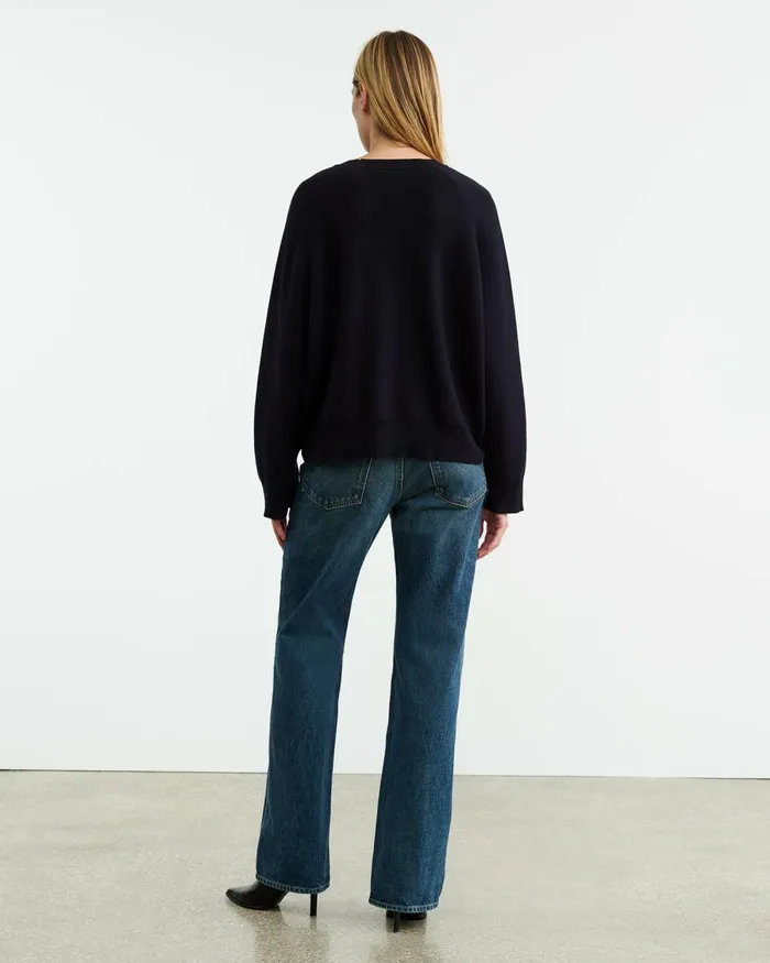 Women Knits and Sweaters Nili Lotan DAMARIS CASHMERE SWEATER Dark Navy