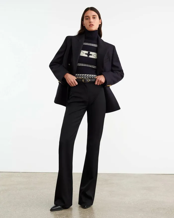Women Knits and Sweaters Nili Lotan KEZIAH SWEATER Dark Navyivory