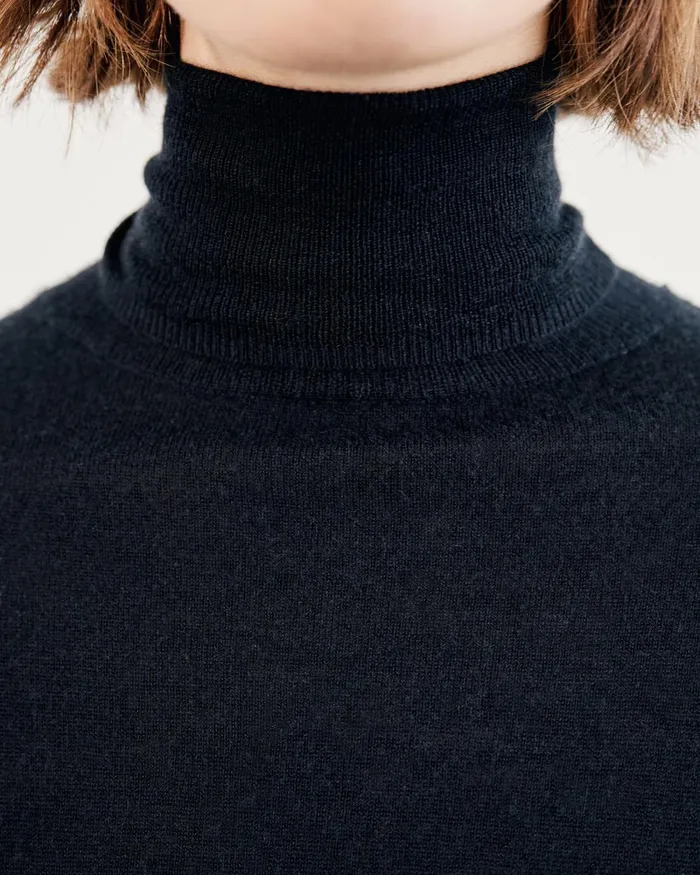 Women Knits and Sweaters Nili Lotan LYNNETTE TURTLENECK Black