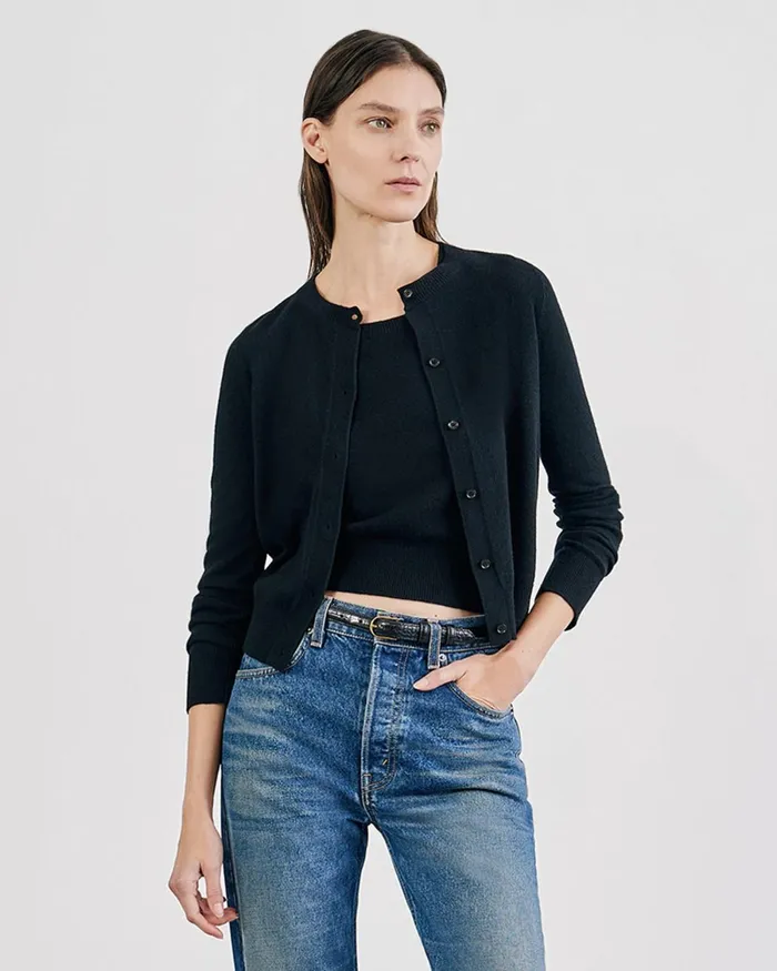 Women Knits and Sweaters Nili Lotan MARCH CARDIGAN Espresso