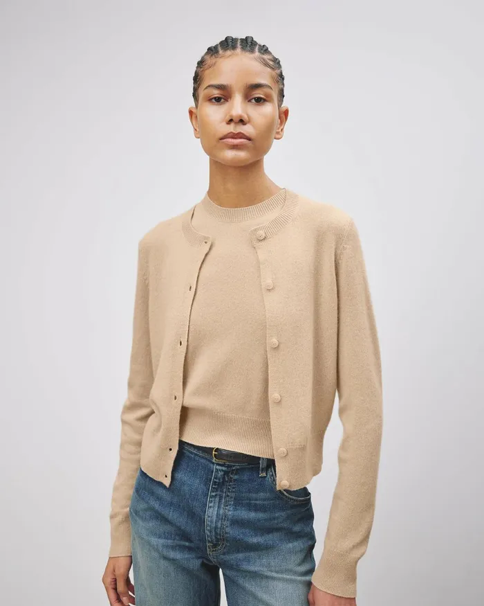 Women Knits and Sweaters Nili Lotan MARCH CARDIGAN Espresso
