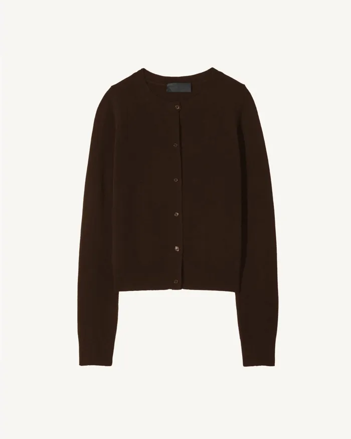 Women Knits and Sweaters Nili Lotan MARCH CARDIGAN Espresso