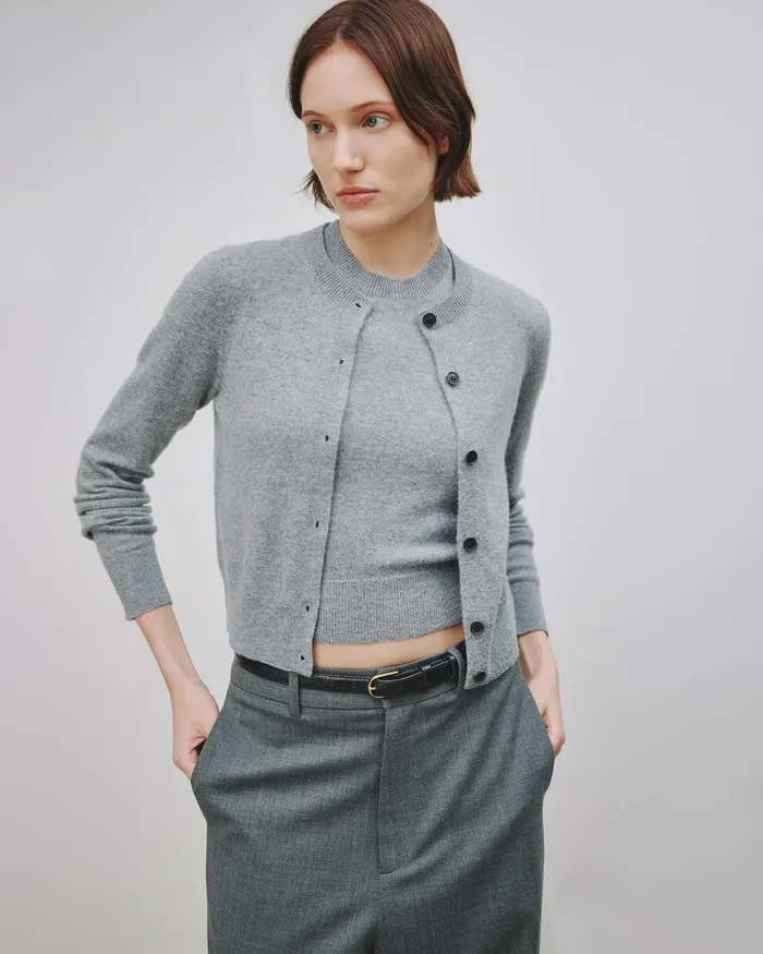 Women Knits and Sweaters Nili Lotan MARCH CARDIGAN Espresso