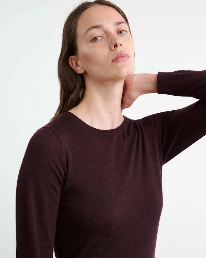 Women Knits and Sweaters Nili Lotan ORIANA SWEATER Burgundy