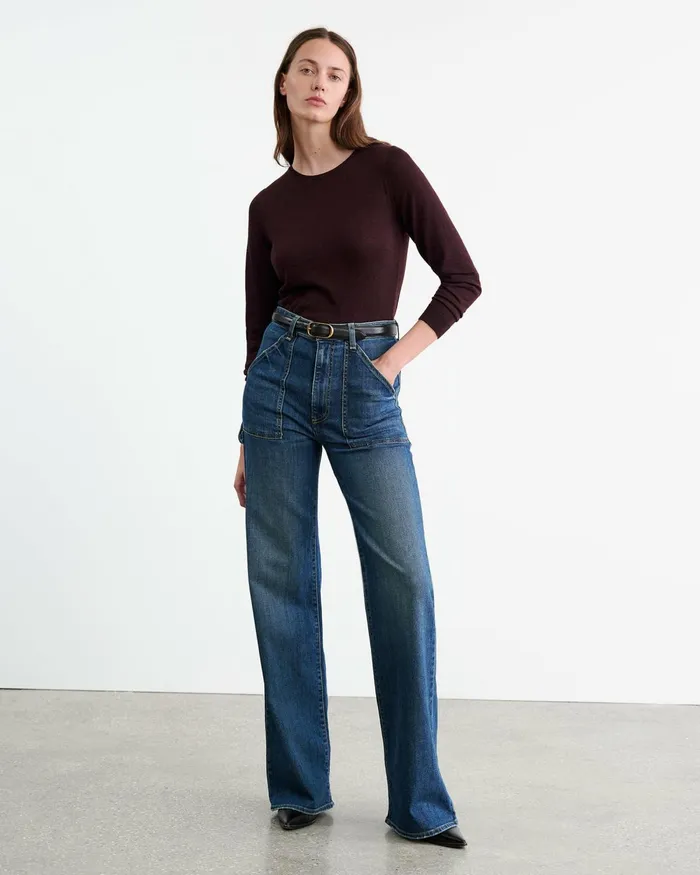 Women Knits and Sweaters Nili Lotan ORIANA SWEATER Burgundy