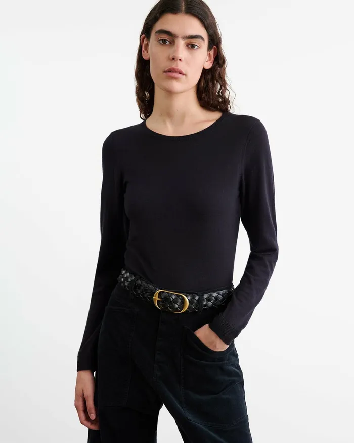 Women Knits and Sweaters Nili Lotan ORIANA SWEATER Burgundy