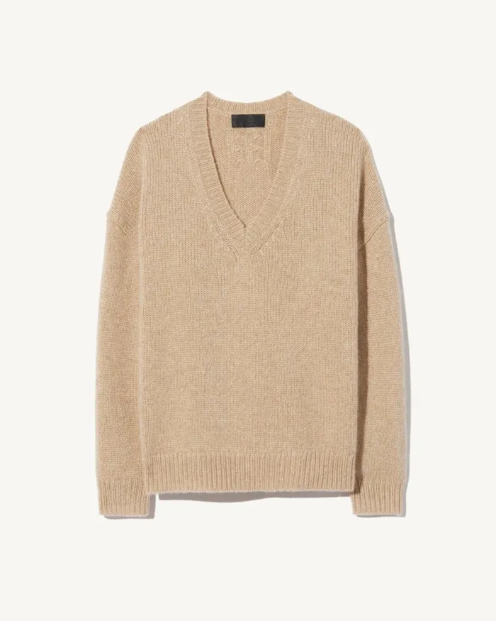 Women Knits and Sweaters Nili Lotan SHAGAN CASHMERE SWEATER Parchment