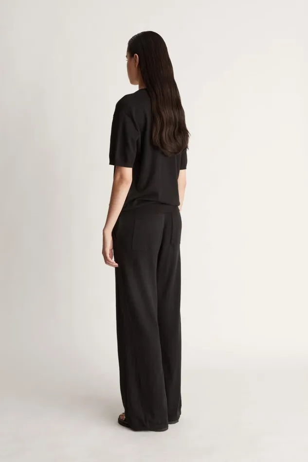 Women Knitwear And Sweaters Lee Mathews Cotton Cashmere Tee Black