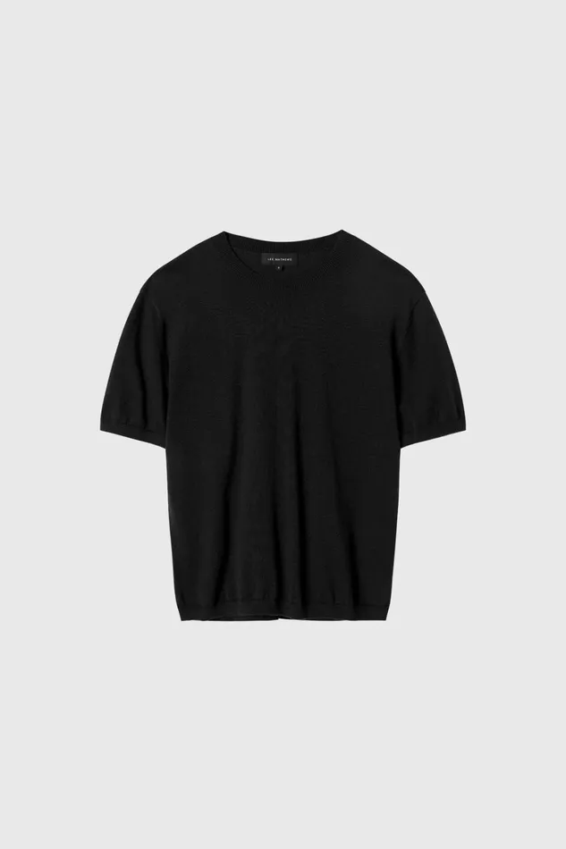 Women Knitwear And Sweaters Lee Mathews Cotton Cashmere Tee Black