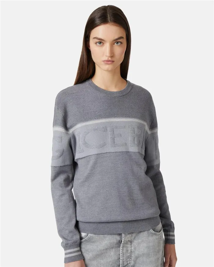 Women KNITWEAR Iceberg Crewneck Sweater In Merino Wool Women KNITWEAR Iceberg Crewneck Sweater In Merino Wool