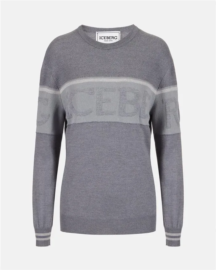Women KNITWEAR Iceberg Crewneck Sweater In Merino Wool Women KNITWEAR Iceberg Crewneck Sweater In Merino Wool