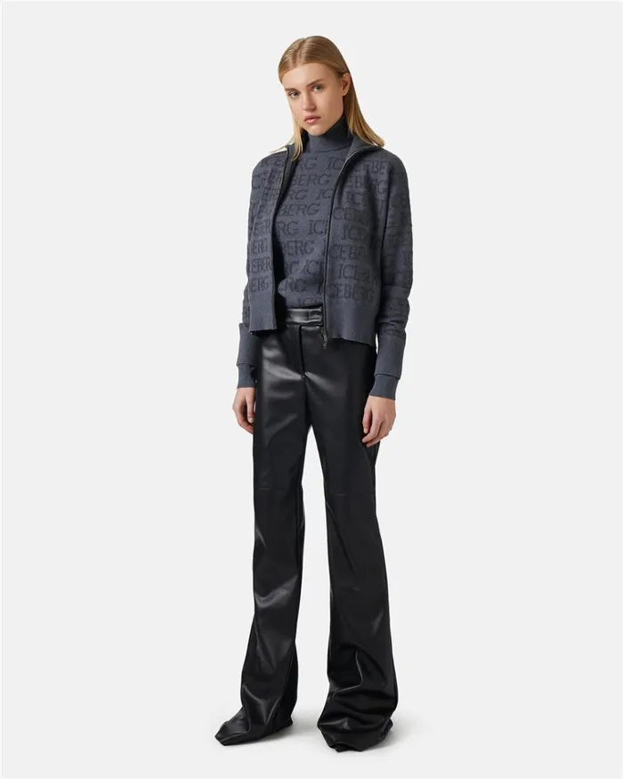 Women KNITWEAR Iceberg Mockneck Sweater With Allover Logo Women KNITWEAR Iceberg Mockneck Sweater With Allover Logo