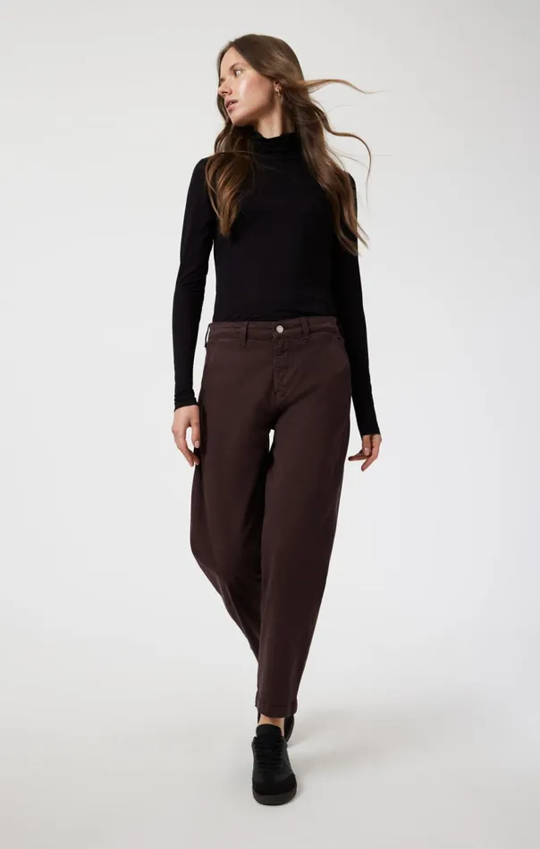 Women Lauren Straight Chino In Currant Casual Twill Mavi Jeans Pants Women Lauren Straight Chino In Currant Casual Twill Mavi Jeans Pants