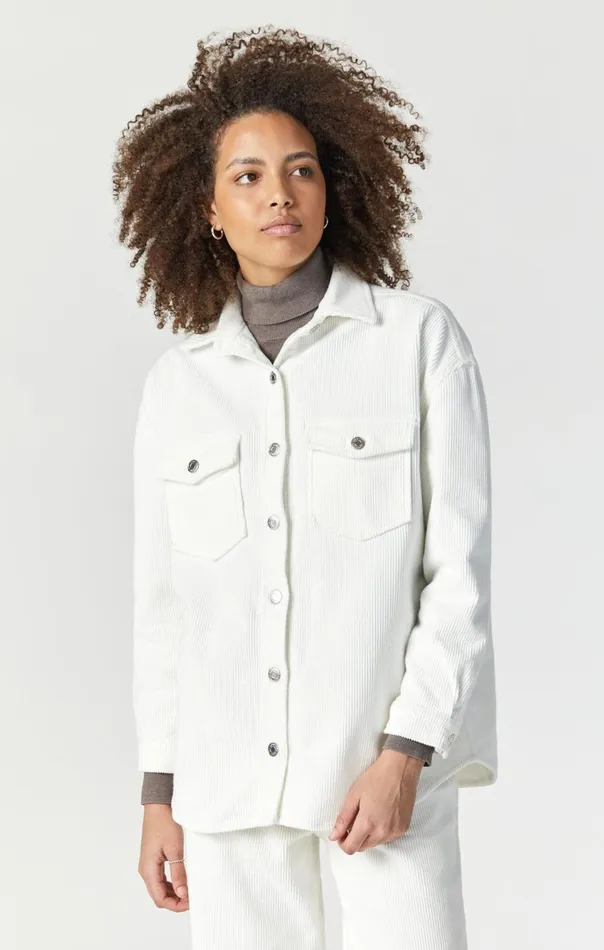 Women Livia Oversized Denim Shirt In OffWhite Cord Mavi Jeans Shirts