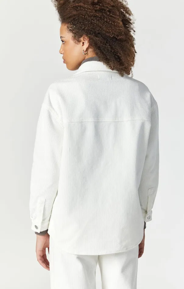 Women Livia Oversized Denim Shirt In OffWhite Cord Mavi Jeans Shirts Women Livia Oversized Denim Shirt In OffWhite Cord Mavi Jeans Shirts