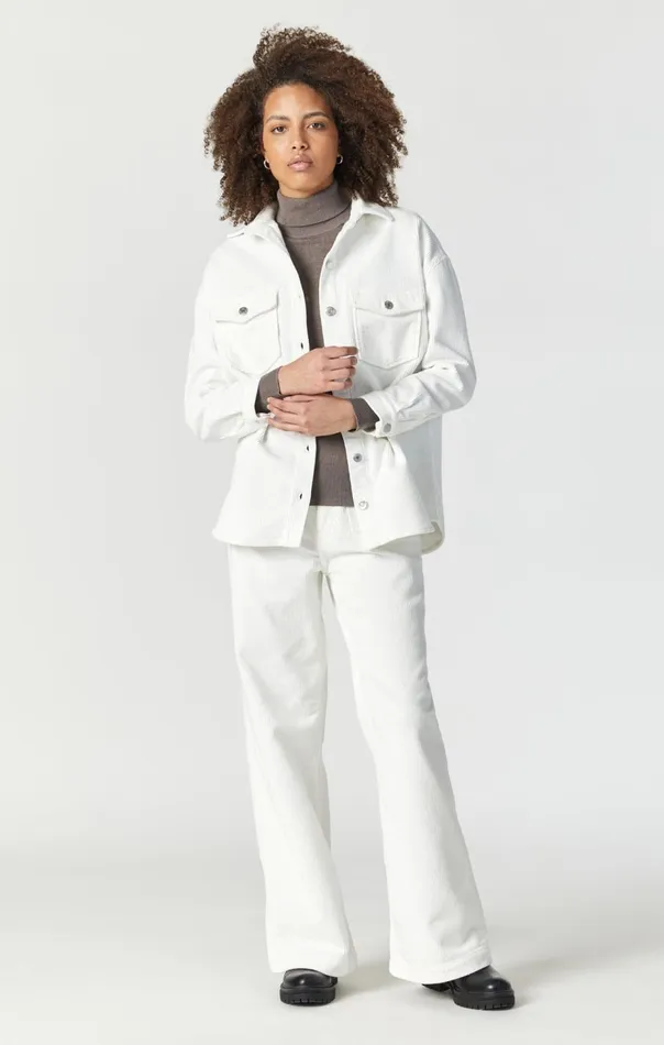 Women Livia Oversized Denim Shirt In OffWhite Cord Mavi Jeans Shirts Women Livia Oversized Denim Shirt In OffWhite Cord Mavi Jeans Shirts