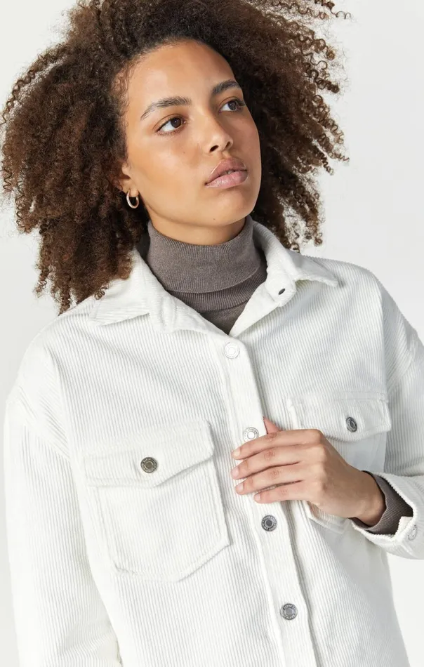 Women Livia Oversized Denim Shirt In OffWhite Cord Mavi Jeans Shirts Women Livia Oversized Denim Shirt In OffWhite Cord Mavi Jeans Shirts