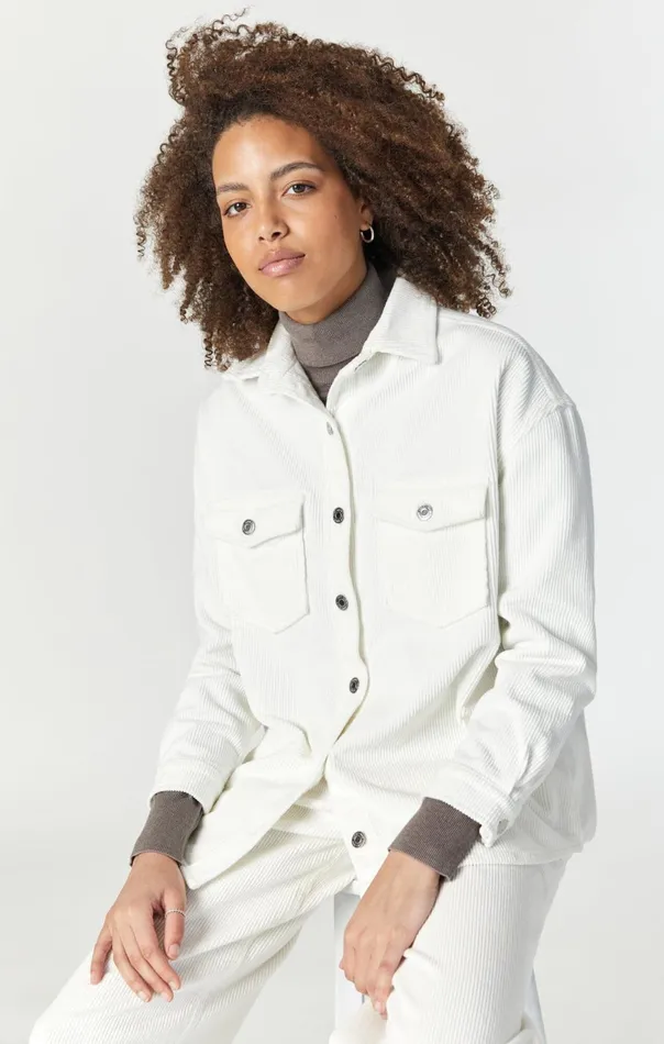 Women Livia Oversized Denim Shirt In OffWhite Cord Mavi Jeans Shirts Women Livia Oversized Denim Shirt In OffWhite Cord Mavi Jeans Shirts