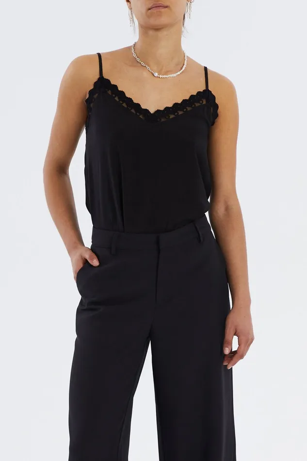 Women Lollys Laundry Blouses Tshirts Bea Top Washed Black
