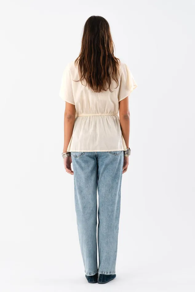 Women Lollys Laundry Blouses Tshirts EastonLL Top SL Creme