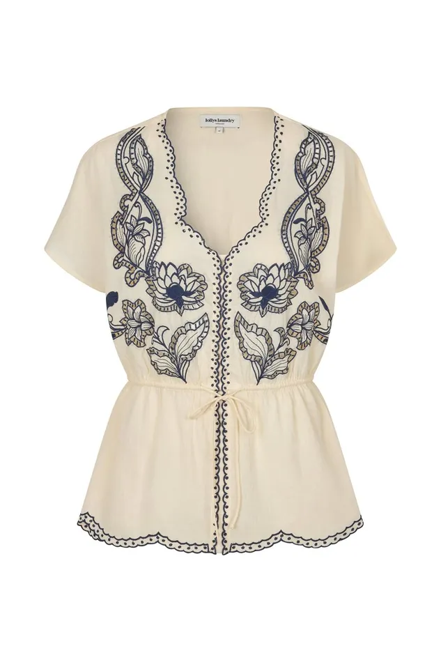 Women Lollys Laundry Blouses Tshirts EastonLL Top SL Creme
