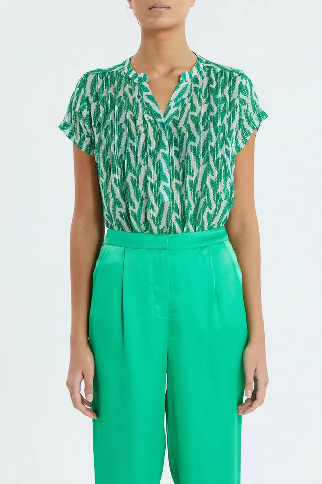 Women Lollys Laundry Blouses Tshirts Heather Top Green