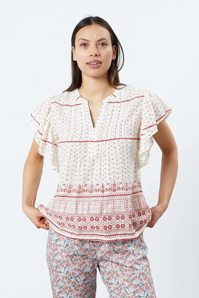 Women Lollys Laundry Blouses Tshirts Isabel Top Dot Print