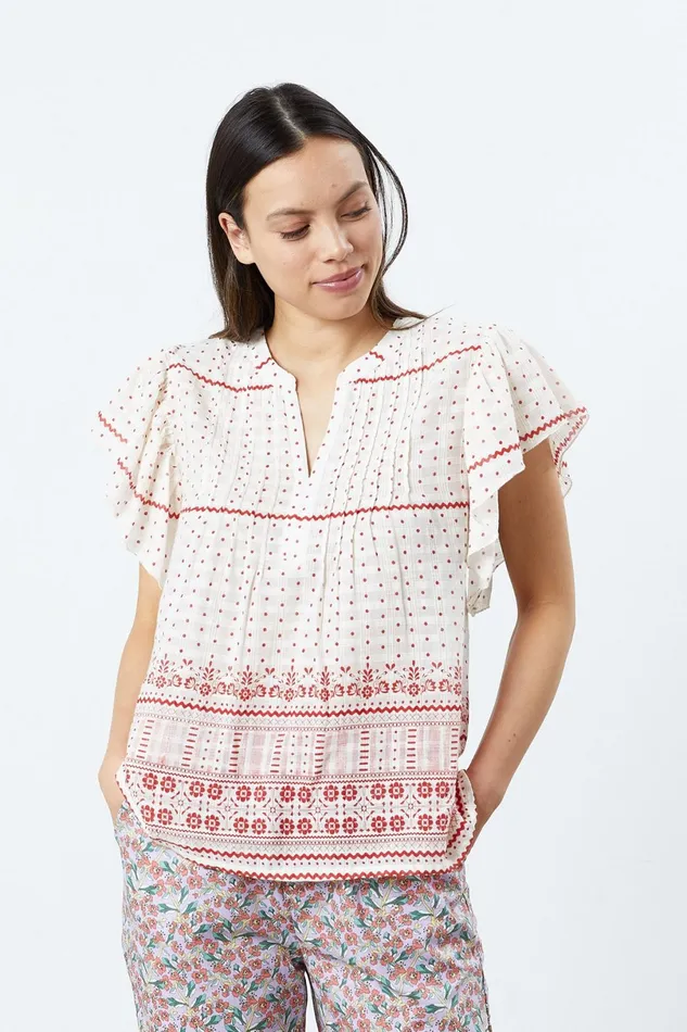 Women Lollys Laundry Blouses Tshirts Isabel Top Dot Print