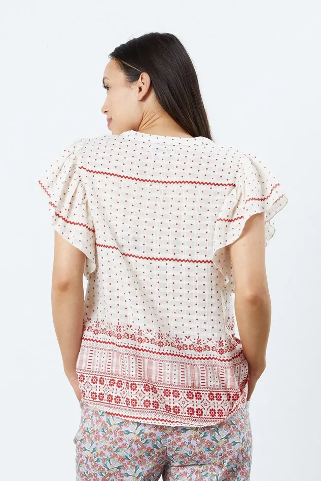 Women Lollys Laundry Blouses Tshirts Isabel Top Dot Print