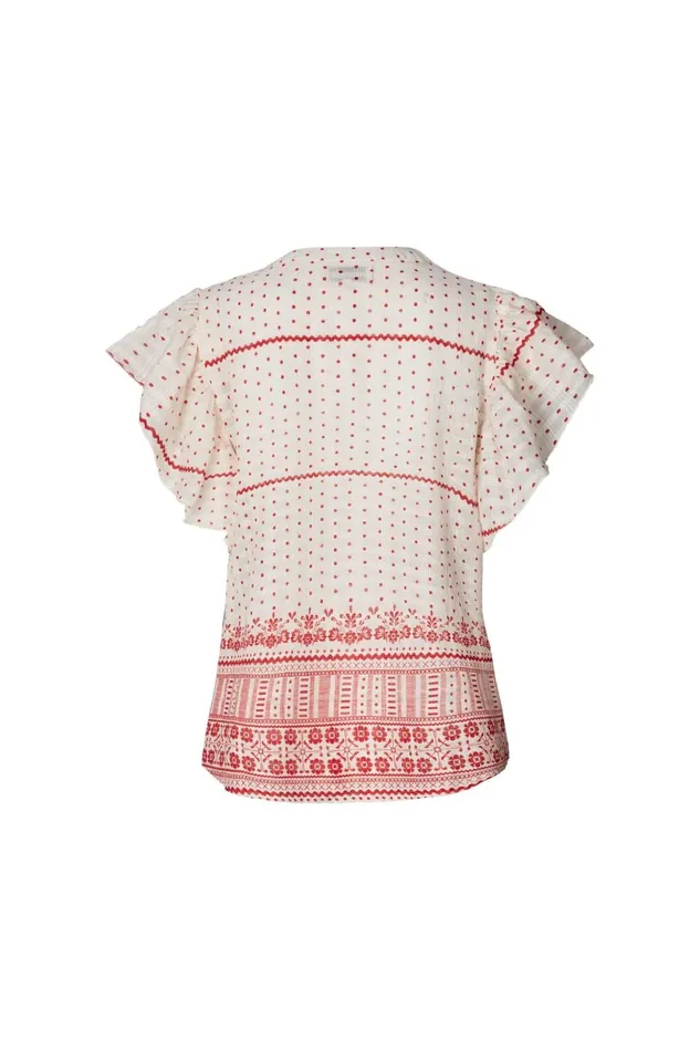 Women Lollys Laundry Blouses Tshirts Isabel Top Dot Print
